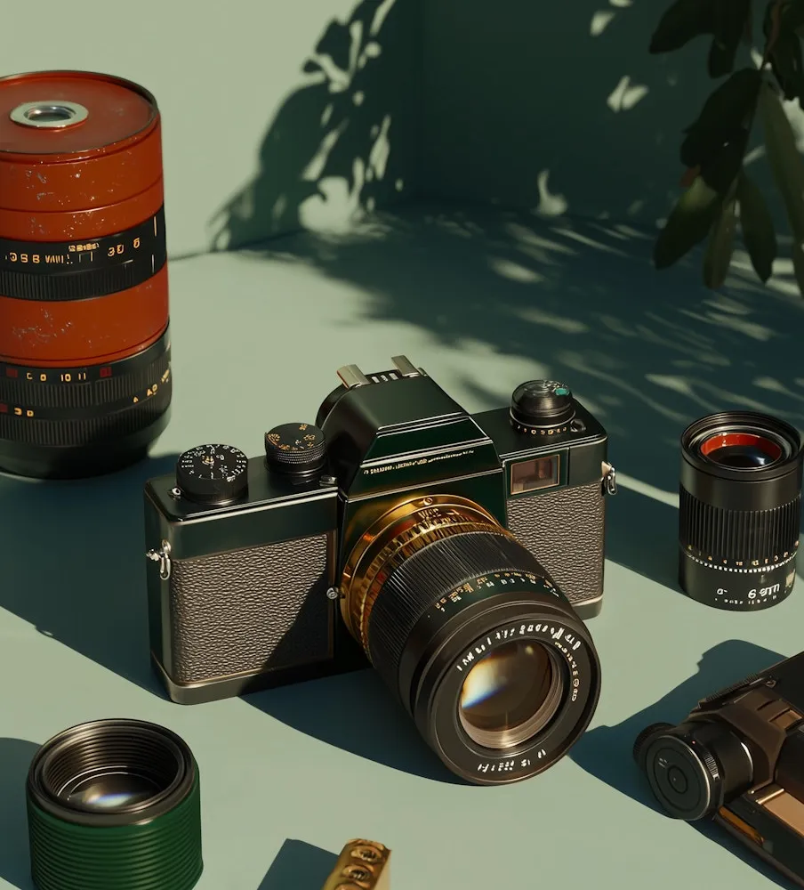 Nikon Z fc on workspace with accessories